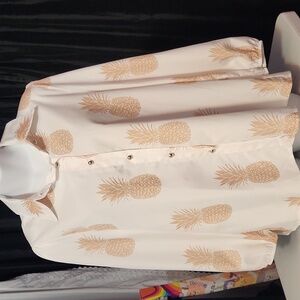 White and Brown Floral Shirt